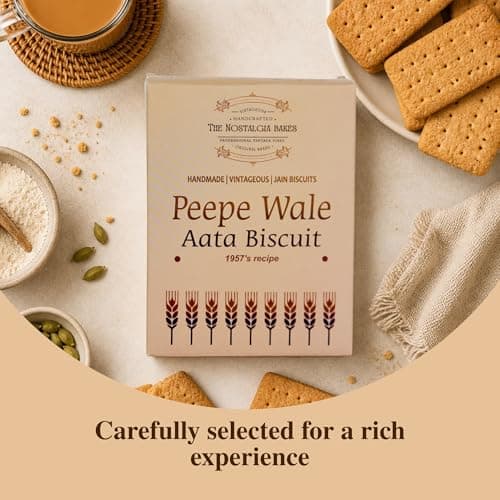 Amba Handmade Jain Biscuits Combo Pack | Buttery Ajwain Cookies & Peepe Wale Aata Biscuits | Traditional Tea Time | Crunchy & Fresh Baked Snacks | Premium Indian Bakery Cookies Combo Pack — image 5
