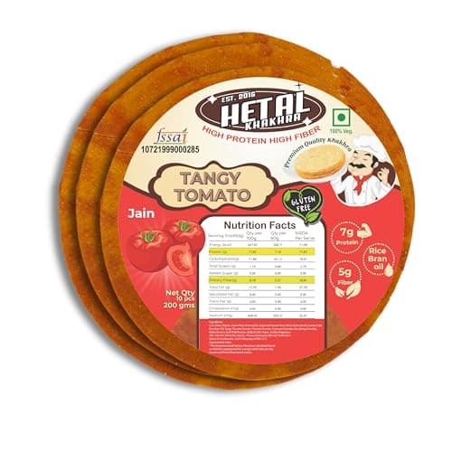 Tangy Tometo Khakhra JAIN | Gluten Free | Crispy| Ready To Eat | High Protein High Fiber| No Palm Oil | 200g Vacuum Pack Of 2 — image 7
