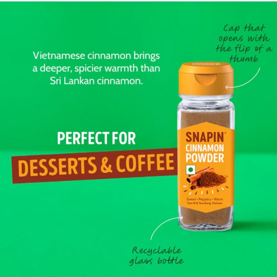 Snapin Cinnamon Powder 53g x 2 | Ground Cinnamon | Dalchini Powder | Warm Aromatic Spice for Baking, Coffee, Desserts & Curries — image 5