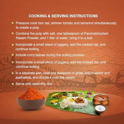 Panchabhootani Rasam Powder 100g | South Indian Authentic Flavour, Easy Digestion, Farm Fresh, Vegan Friendly, No Garlic, No Onion, 3 varieties of roasted dry red chilles, Rich Aroma, Mouth Watering (Small, 100.00, gram) — image 4