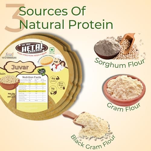 Juwar Khakhra JAIN | Gluten Free | Crispy| Ready To Eat | High Protein High Fiber| No Palm Oil | 200g Vacuum Pack Of 2 — image 3