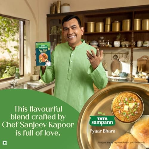 Tata Sampann Pav Bhaji Masala with Natural Oils, 100g, Crafted by Chef Sanjeev Kapoor, With Chef’s Exclusive Tip, Rich Aroma & Flavour — image 2