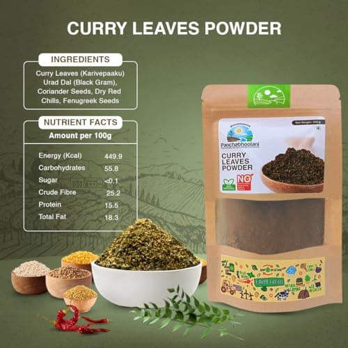Panchabhootani Curry Leaves Chutney Powder 500g : Instant, Dip or Sprinkle, Authentic Recipe, Nutrient-rich, Rice Seasoning, Natural Flavour, No Added Colour, Traditional & Flavourful Side Dish — image 3