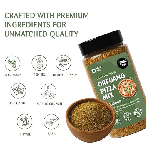 Omas Fresh Oregano Pizza Mix Seasoning | Italian Herb Seasoning Blend for Pizza, Pasta, Garlic Bread & More | 250g — image 2