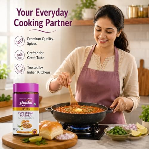 Shasha Pav Bhaji Masala 100g - Spice Mix for Authentic Pav Bhaji - No Onion or Garlic - From the House of Pansari — image 7