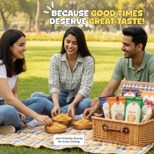 SpiceRaga | Bikaneri Bhujia, Dalmoth, Mix Namkeen, Hing Masala Peanuts, Bhajni Chi Chakli, Crunchy Sev (Pack of 6)| Made With Pure Groundnut Oil | No Palm Oil | No Trans Fat | Indian Snacks Combo | Total 920g | — image 8