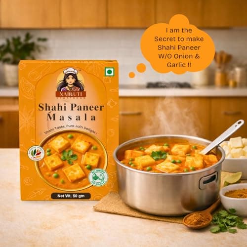 Nairuti Vyutpadan Jain Shahi Paneer Masala 50g | No Onion No Garlic | Authentic Satvik & Jain-Friendly Paneer Gravy Masala | Rich Creamy Flavor | Pure & Natural Indian Spice Blend — image 5