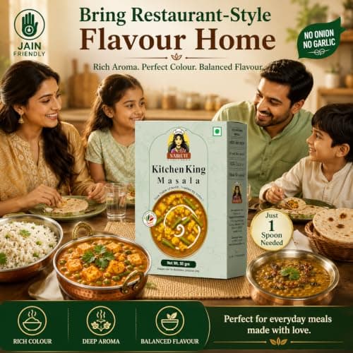 Nairuti Vyutpadan Kitchen King Masala (Jain-Friendly) 50g | No Onion No Garlic | Saatvik Mixed Spice Blend | Vegetable Curry, Paneer, Sabzi & Gravy Masala | No Preservatives | Rich Aroma & Restaurant-Style Taste — image 7
