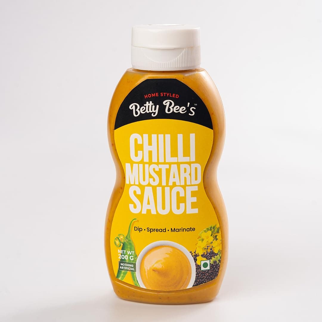 Betty Bee’s Chilli Mustard Sauce (200g) – Spicy, Tangy & All-Natural | Home-styled Indian Fusion | Vegan | Perfect with Snacks & Grills