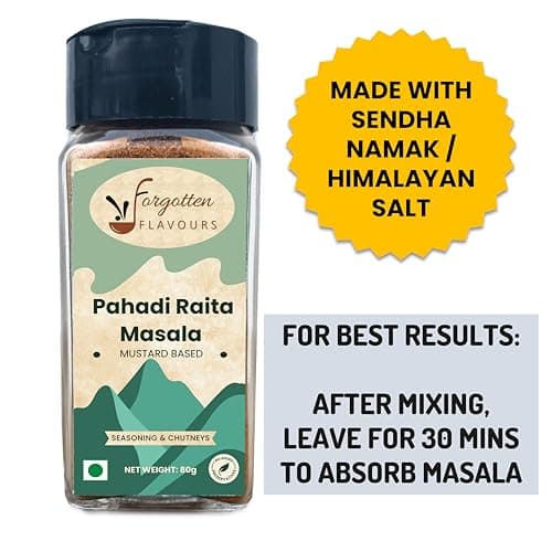 Forgotten Flavours - Pahadi Raitha Masala | Rai/Mustard Infused Authentic Pahadi Raita Masala Seasoning Mix Powder, No Preservatives | Chaas Masala | Buttermilk Masala | 80 GMS | Pack of 1 — image 4