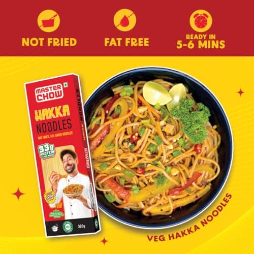 MasterChow Chinese Veg Hakka Noodles - Pack of 2 | No Preservatives | No Maida, Not Fried | Serves 10 Meals - 600gms — image 5