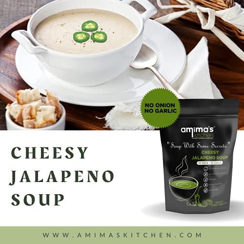 Amima's Kitchen Combo Of Cheesy Jalapeno + Classic Sweet Corn Jain Soup (No Onion No Garlic) - 100 Grams (Pack of 2) | Instant Soup Mix Powder | Ready To Cook | No Artificial Flavour & Colour | Gluten Free | Non GMO | Healthy Soup — image 3
