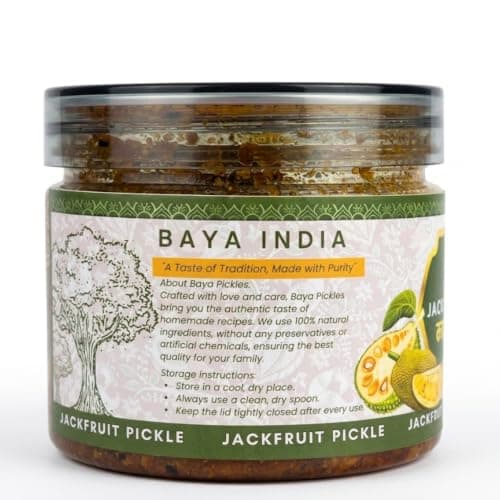 Baya India Homemade Kathal ka Achar | Jackfruit Pickle| Traditional Spicy & Tangy | No Preservatives, No Vinegar | Made in Pure Mustard Oil | Sun-Dried | No Onion & No Garlic | 250g Plastic Jar — image 3
