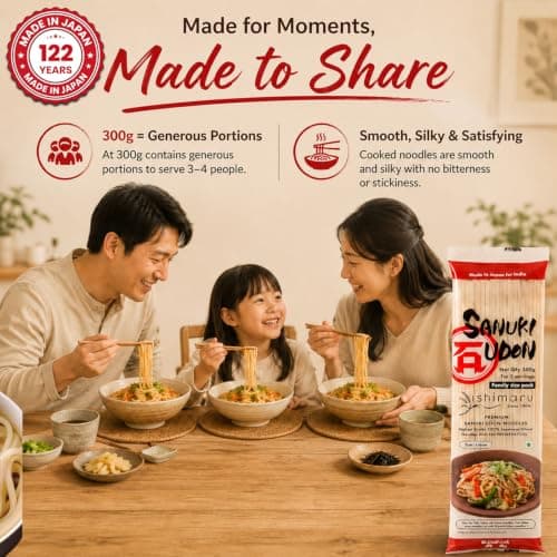 Pocket Kitchen Ishimaru Premium Sanuki Udon Noodles - 600gram (300gram X 2) | Made in Japan | Highest Grade 100% Japanese Wheat | No Maida, No Preservatives, Not Fried but Dried, No MSG — image 7