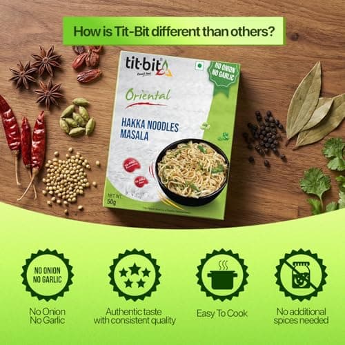Tit-Bit Noodles Masala Mix No Onion, No Garlic - Pack of 5 (250g). Perfect Magic Seasoning Mix for Tasty & Healthy Hakka Noodles Quick & Easy Cook in Minutes It is an All-in-One Multipurpose Seasoning — image 4