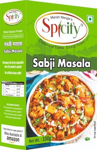 Spicify Sabzi Masala - 100GM | Ready to Use Instant Spice Mix | No Onion No Garlic No MSG | Authentic & Natural Spice Blend
