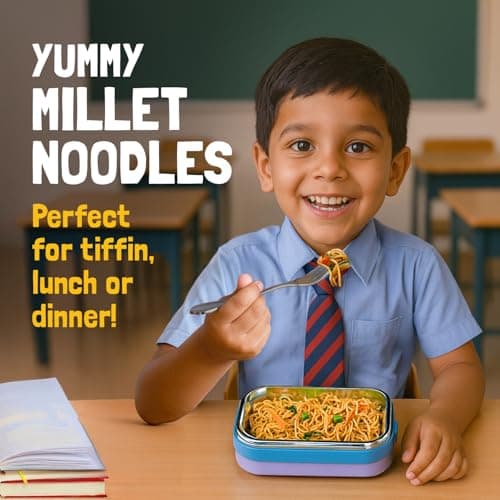 Slurrp Farm No Maida Millet Hakka Noodles | Classic Masala | Perfect for Tiffins | Mealtime Favourite | Serves 2 (96 gms) — image 3