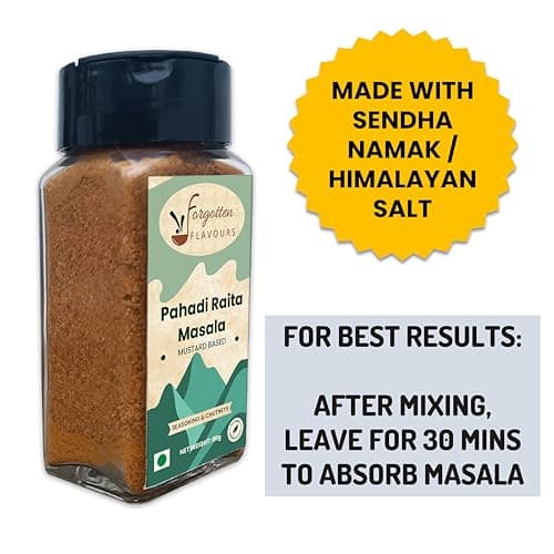 Forgotten Flavours - Pahadi Raitha Masala | Rai/Mustard Infused Authentic Pahadi Raita Masala Seasoning Mix Powder, No Preservatives | Chaas Masala | Buttermilk Masala | 80 GMS | Pack of 1 — image 5
