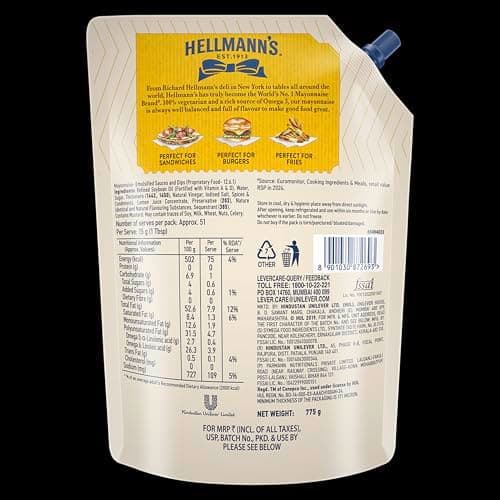 Hellmann's Veg Mayonnaise|| 100% Vegetarian Creamy Mayo Used For Dressings And Condiments|| 775 g — image 2