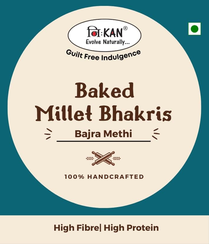 NIHKAN Baked Bajra Methi Bhakhri - 200 Gms | Ready to Eat Millet Snack | Low Calorie No Palm Oil No Preservatives | Healthy Traditional Gujarati Snacks | Made in cold pressed sesame oil — image 5