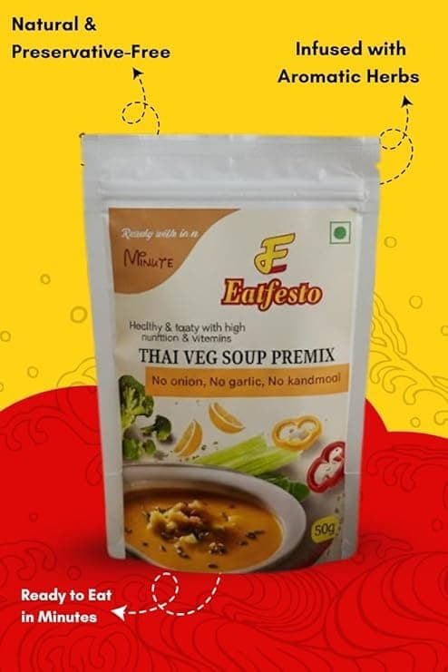 Eatfesto Healthy Combo Pack – Thai Veg Soup Premix 50g (Pack of 3) + Mexican Rice Ready to Eat | No Onion No Garlic | Jain Friendly | Instant Meal Combo Pack Of 3 + 1 — image 4