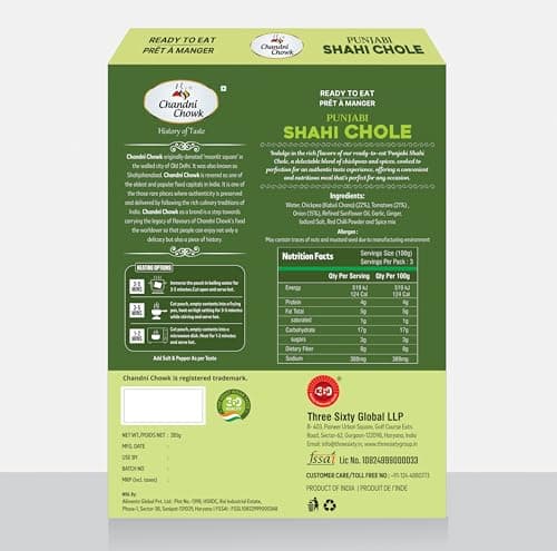 Chandni Chowk Ready to Eat Punjabi Shahi Chole, Pure Veg | Restaurant Style Ready to Cook Shahi Chole | No Preservatives Or Artificial Colors | 285gm Pack of 1 — image 2
