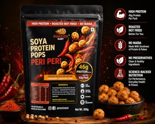 Roasted Kart Soya Protein Pops, Peri Peri Flavour, High Protein 92g per Pack, Roasted Not Fried, No Maida, 200g — image 3
