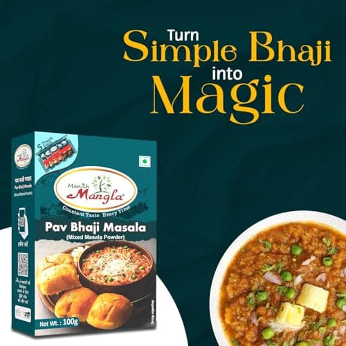 Manish Mangla Pav Bhaji Masala 100g | Mixed Masala Powder with 5 Fresh Sachets | Authentic Street Style Pav Bhaji Taste | Rich Aroma Spice Blend for Easy Cooking — image 4