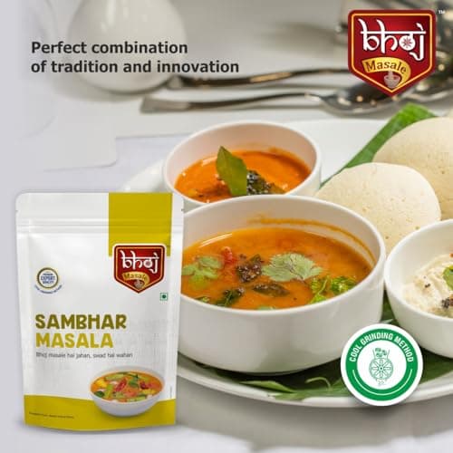 Bhoj Masale Sambhar Masala 200GM | Flavorful and aromatic Sambhar Masala with no added preservatives | Prepare Delicious Sambar At Home. No colour, no preservatives no onion & no garlic (Jain Masala) — image 7