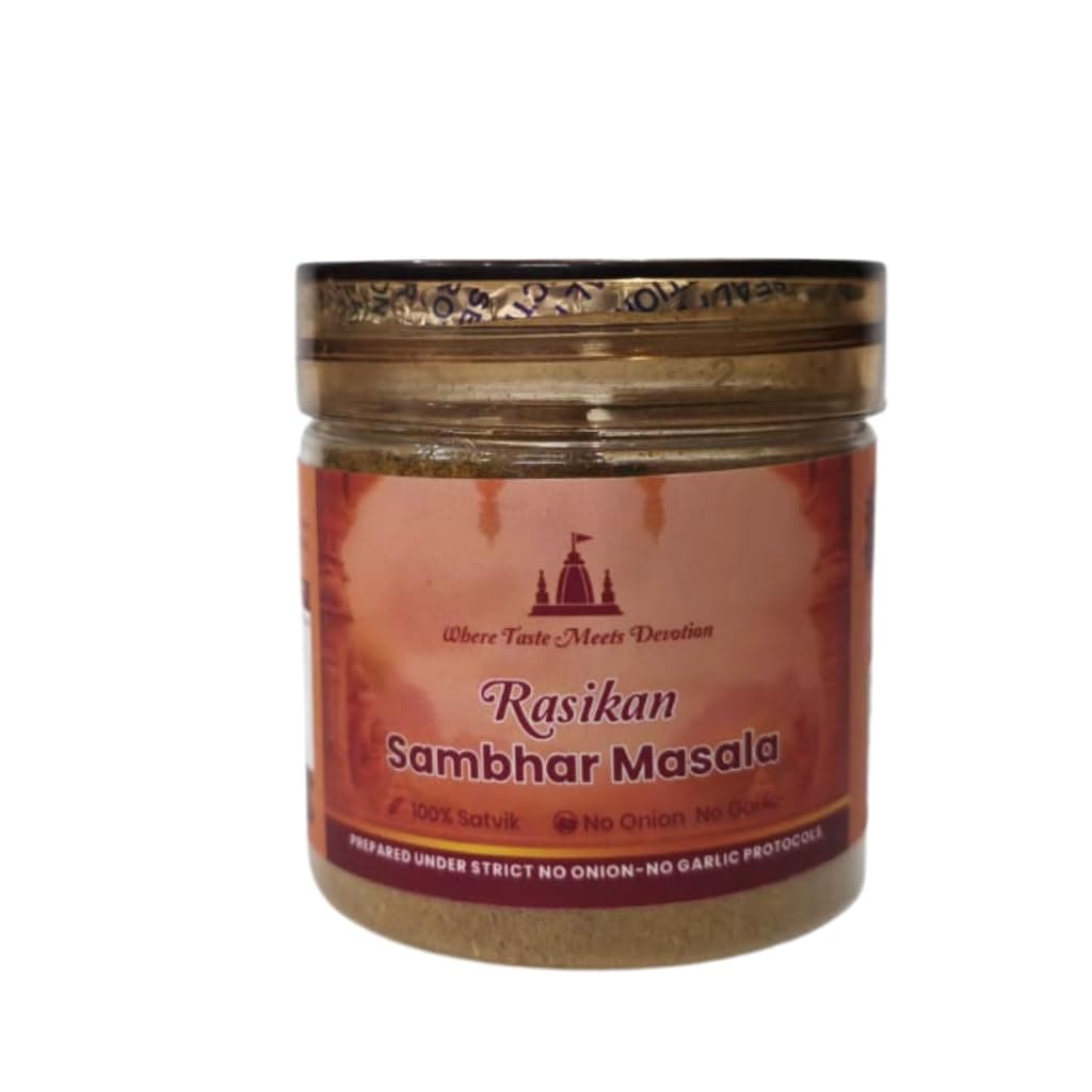 Rasikan Jain Satvik Masala Combo - Peri Peri, Kitchen King, Sambhar & Biryani Masala (320g)No Onion No Garlic | Freshly Ground Small Batch Spices | No Added Colour or Preservatives | Perfect for Bhog, Satvik & Everyday Cooking — image 5