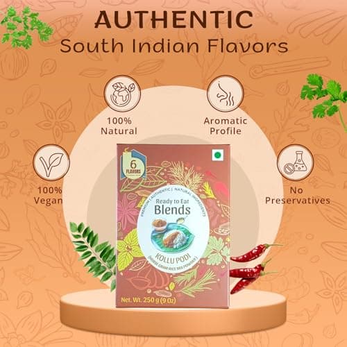 6Flavors Combo Pack: Paruppu Podi, Ulunthu Podi, Kollu Podi | 3 x 250g | Chutney/Rice mix Powders | No Onions, Garlic, Preservatives | Ideal for Idli, Dosa & Rice. — image 7