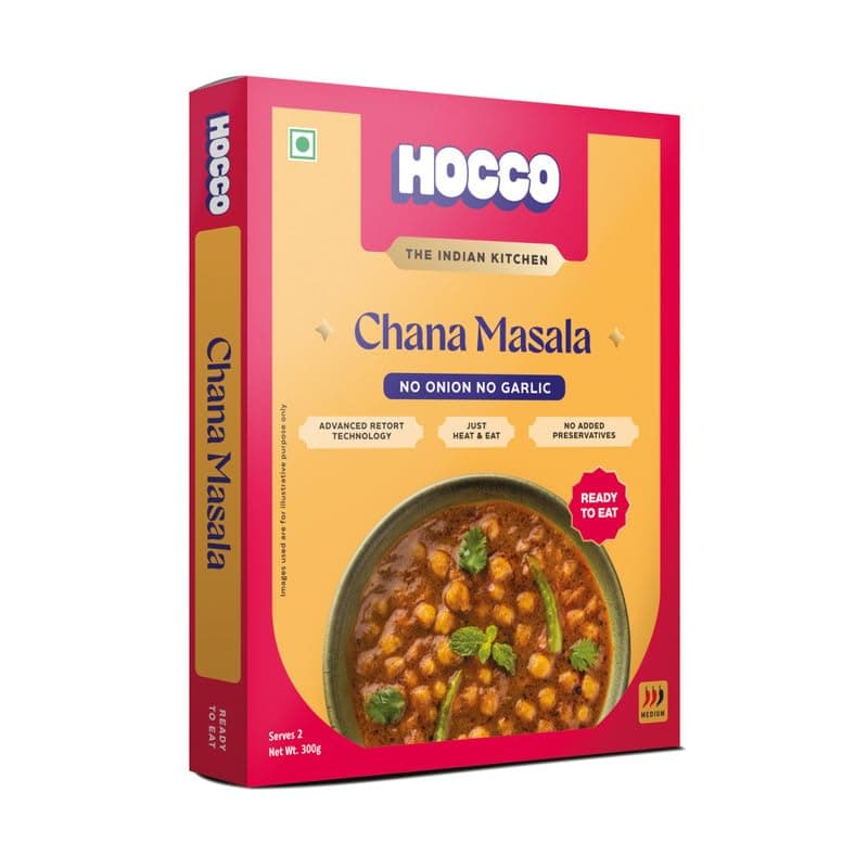 HOCCO Jain Chana Masala Ready To Eat | Just Heat & Eat | Pure Veg Indian Food | Ready to Eat Meal | No Added Preservative & Colours | Meal Ready in 5 Minutes | Microwave-Able Serve 300gm (Pack of 1) — image 3