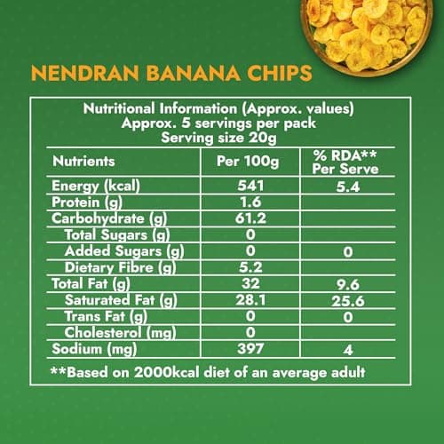 Sweet Karam Coffee Nendran Banana Chips – 95 grams | Made with 100% Coconut Oil | No Preservatives | Kerala Special Crispy, Thin Sliced Yellow Plantain Wafers | Healthy Tea Time Snack — image 2
