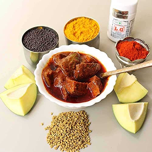 Sitara Foods Jain Mango Avakaya Pickle Without Garlic Aam Ka Achaar Homemade and Handmade 250 Grams pack — image 5