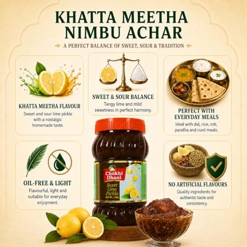 Chokhi Dhani Sweet Lime Pickle 1.2kg | Homemade Tangy & Spicy Nimbu Achar | Traditional Indian Lemon Pickle Without Onion & Garlic | Oil Free | Authentic Taste — image 6