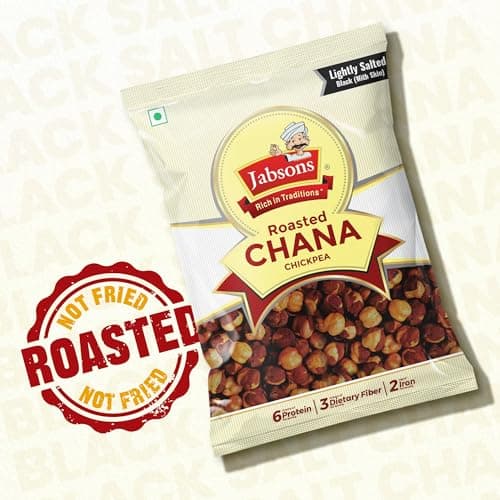 Jabsons Roasted Chana Mahabaleshwar Black, 200 gm|100% roast | No Onion No Garlic | Desi Roasted Chana Namkeen Snacks Gluten-Free | Crunchy Protein Snacks Bhuna Chickpea Ready to Eat Salted (Pack of 9) — image 5