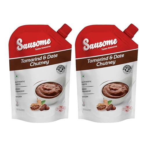 Sausome | Vegan, Gluten-Free, No Added Color | Perfect for Stir-Fries, Dips, Marinades & Cooking | FBA (pack of 2, Tamarind & Date Chutney)