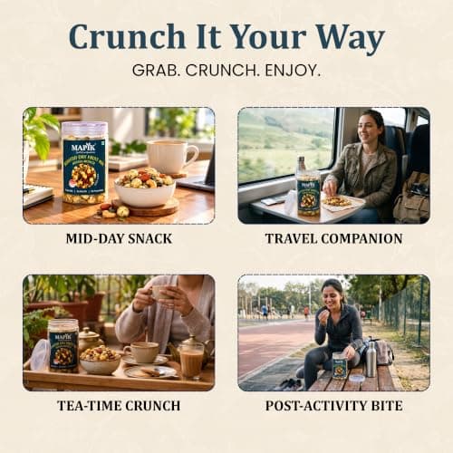 Mapik Roasted Dry Fruits Mix Masala Munch – Premium Trail Mix with Almond, Cashew, Seeds, Makhana & Dried Fruits | High Protein Crunchy Snack | No Palm Oil, No Preservatives | 200g — image 4
