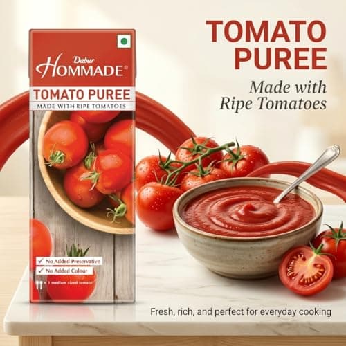 Dabur Hommade Tomato Puree : Made from Ripe Tomatoes with No Added preservatives - 200 gm — image 3