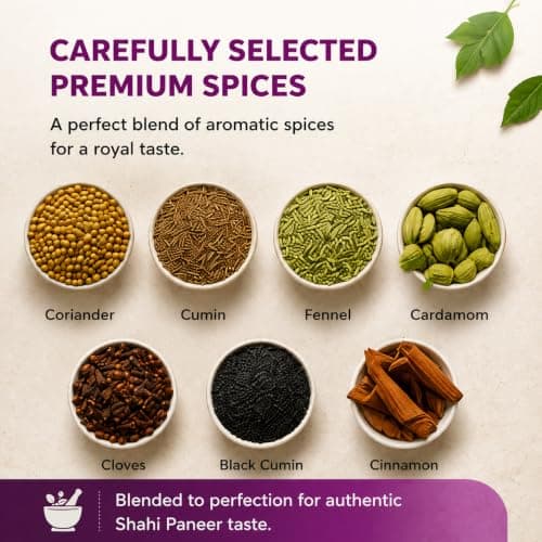 Shasha Shahi Paneer Masala 100g - Spice Mix for Rich & Creamy Shahi Paneer - No Onion or Garlic - From the House of Pansari — image 3