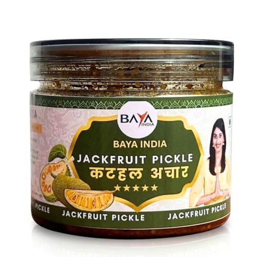 Baya India Homemade Kathal ka Achar | Jackfruit Pickle| Traditional Spicy & Tangy | No Preservatives, No Vinegar | Made in Pure Mustard Oil | Sun-Dried | No Onion & No Garlic | 250g Plastic Jar