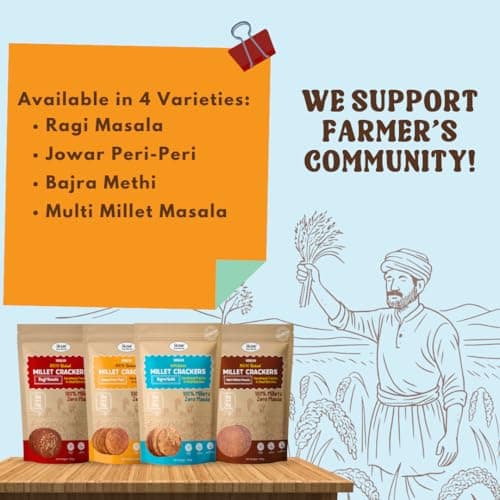 NIHKAN Bajra Millet Crackers - Gluten free | No Maida | High protein | High Fibre - Handmade & baked | Healthy Millet snack | Chai time guilt free snacks - No Preservatives & No Baking soda - 100g (Bajra Methi Flavour) — image 7