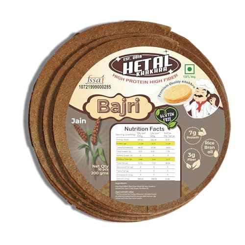 Bajri Thepla Khakhra | JAIN | Crispy | Ready To Eat | High Protein High Fiber| No Palm Oil | 200g Vacuum Pack Of 2 — image 7