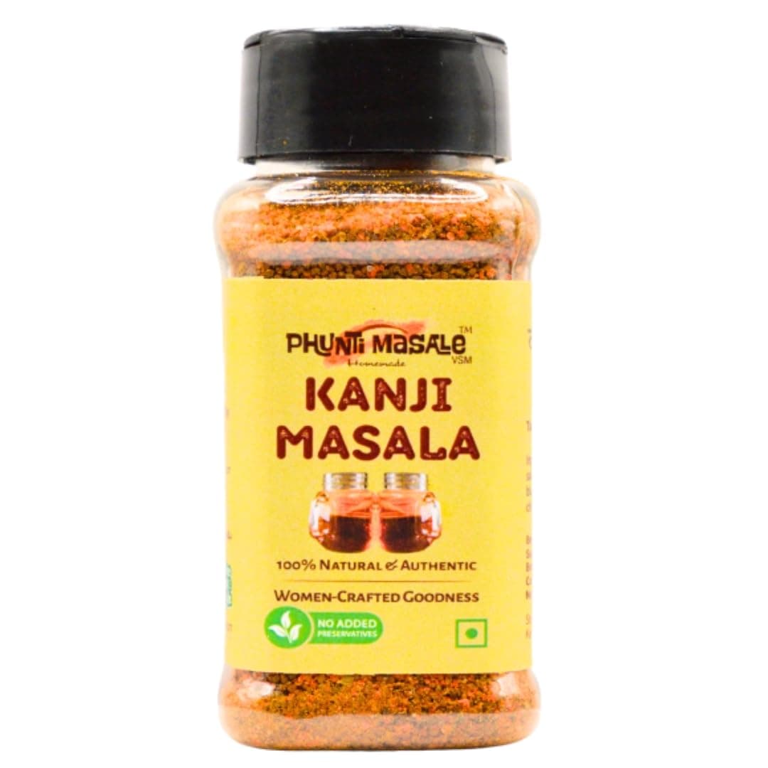 Phunti Masale Kanji Masala Powder | Traditional Indian Probiotic Drink Mix | 100g | No Preservatives | No Onion No Garlic | Gut Health Fermented Drink Spice Mix | Makes 6-7 litres of Kanji