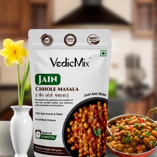 VEDICMIX Jain Chhole Masala Ready to Eat | Just Heat and Eat | No Onion No Garlic, Meal Ready In 10 Minutes | Flavourful & Authentic Taste — image 3