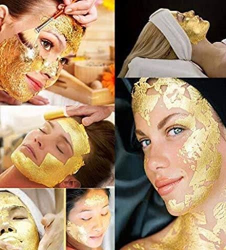 24k Pure Edible Gold Vark Golden Leaf 50MMx50MM Gold Foils 25 Sheets for Cake Sweets ayurvedic Medicine face Treatment Anti Aging spa (30) — image 4