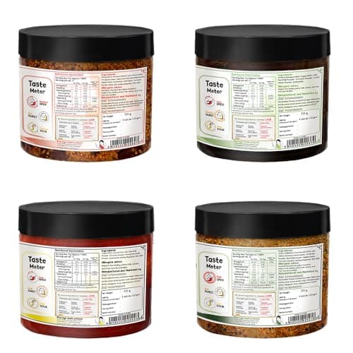 FarmDidi Jain-Friendly Pickle Combo – Pack of 4 x 325g | Punjabi Mango, Mango Chunda, Crushed Lemon & Rajasthani Green Chilli Pickles | No Onion & Garlic | Homemade | Less Oil | Preservative-Free — image 2