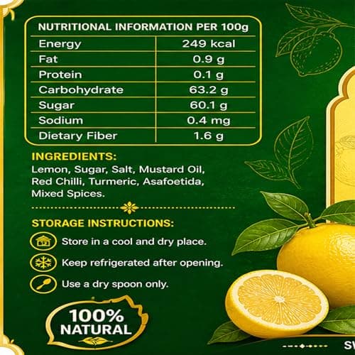 ATULUX Lime Pickle, 500 Grams, Traditional Nimbu Achar, Spicy Tangy Homemade Style, Oil Free, No Onion No Garlic — image 2