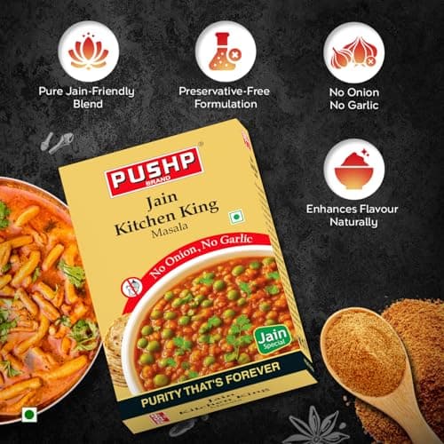 Pushp Brand Jain Kitchen King Masala | 100 Gram Box | Fresh & Aromatic Spice | Flavorful, Pure, and Perfect for Jain Cuisine (Pack of 1) — image 5