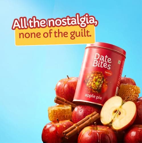 Farmley Apple Pie Date Bites | Pack of 10 I Dates Barfi Made with Dates, Dried Apple,Pista, Cashews, Almonds, Honey, Cinnamon and Pure Ghee — image 7